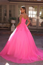 Load image into Gallery viewer, Nox Anabel H1464 - Shimmer Tulle A Line Sequin Prom Dress Ballgown Scoop Neck Pageant