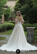 Load image into Gallery viewer, HW3036 HERAWHITE Elegant Floral 3D Lace Wedding Dress With Off-Shoulder Straps