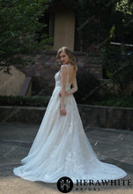 Load image into Gallery viewer, HW3047 HERAWHITE Plunging Sweetheart Beaded Wedding Dress With Double Band