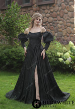 Load image into Gallery viewer, HW3043 HERAWHITE Scoop Neckline Brocade Satin Ballgown With Pockets