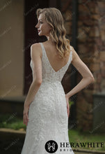 Load image into Gallery viewer, HW3051 HERAWHITE Classic V-Neck Allover Lace Fit And Flare Wedding Dress