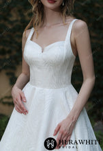 Load image into Gallery viewer, HW3046 HERAWHITE Minimalist Chic Modern Ballgown Wedding Dress With Shoulder Straps