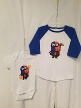 Load image into Gallery viewer, Raglan 3/4 Sleeve Jeresy Edwardsburg Eddie Football Minion Parody Custom Shirt