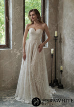 Load image into Gallery viewer, HW3049 HERAWHITE Allover Lace Boho Sweetheart Wedding Gown With Corset Back