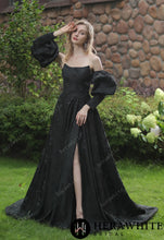 Load image into Gallery viewer, HW3043 HERAWHITE Scoop Neckline Brocade Satin Ballgown With Pockets