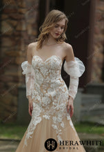Load image into Gallery viewer, HW3038 HERAWHITE Glamour Sweetheart Neckline Dress With Detachable Sleeves