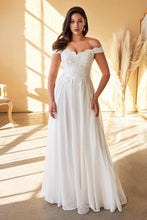 Load image into Gallery viewer, Off the shoulder capped sleeve delicate lace applique wedding gown