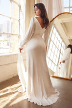 Load image into Gallery viewer, LUXURIOUS LONG SLEEVE SATIN BRIDAL GOWN