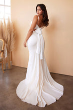 Load image into Gallery viewer, CHARMEUSE MERMAID GOWN WITH TIE-BACK SASH