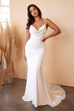 Load image into Gallery viewer, CHARMEUSE MERMAID GOWN WITH TIE-BACK SASH