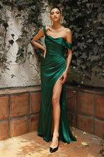 Load image into Gallery viewer, Satin off the shoulder elegantly draped dress