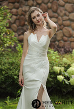 Load image into Gallery viewer, HW3071 HERAWHITE Strapless Silky Satin Wedding Dress With Detachable Overskirt
