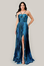Load image into Gallery viewer, Ladivine C153 - HALTER PLEATED METALLIC A-LINE GOWN