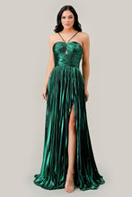 Load image into Gallery viewer, Ladivine C153 - HALTER PLEATED METALLIC A-LINE GOWN