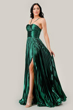 Load image into Gallery viewer, Ladivine C153 - HALTER PLEATED METALLIC A-LINE GOWN