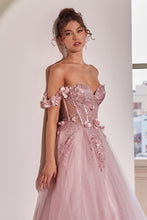 Load image into Gallery viewer, Ladivine CB104 - FLORAL APPLIQUE CORSET TULLE BALL GOWN