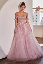 Load image into Gallery viewer, Ladivine CB104 - FLORAL APPLIQUE CORSET TULLE BALL GOWN