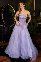 Load image into Gallery viewer, Ladivine CB104 - FLORAL APPLIQUE CORSET TULLE BALL GOWN