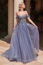 Load image into Gallery viewer, Ladivine CB104 - FLORAL APPLIQUE CORSET TULLE BALL GOWN