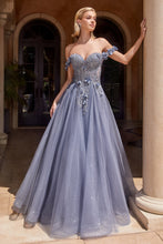 Load image into Gallery viewer, Ladivine CB104 - FLORAL APPLIQUE CORSET TULLE BALL GOWN