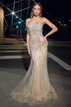 Load image into Gallery viewer, Ladivine CD866 - FRINGE EMBELLISHED MERMAID GOWN