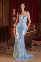 Load image into Gallery viewer, Ladivine CDS491 - LIQUID SEQUIN & LACE FITTED DRESS