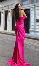 Load image into Gallery viewer, Nox Anabel F1380 - Satin dress featuring a chic drape detail and a sultry slip on the leg.