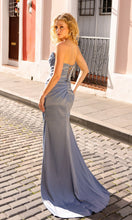 Load image into Gallery viewer, Nox Anabel F1380 - Satin dress featuring a chic drape detail and a sultry slip on the leg.