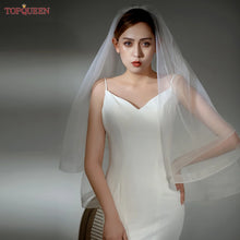 Load image into Gallery viewer, Hand made double teir, 2 layer fingertip length wedding veil - Oh MY LLC Private Label Collection