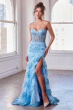 Load image into Gallery viewer, Ladivine KV1095 - STRAPLESS LAYERED RUFFLE MERMAID DRESS