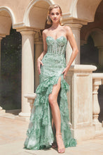 Load image into Gallery viewer, Ladivine KV1095 - STRAPLESS LAYERED RUFFLE MERMAID DRESS