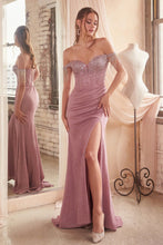 Load image into Gallery viewer, Ladivine OC020 - SHIMMERING OFF THE SHOULDER BEADED GOWN