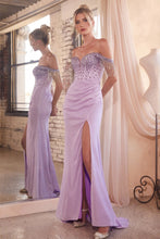 Load image into Gallery viewer, Ladivine OC020 - SHIMMERING OFF THE SHOULDER BEADED GOWN