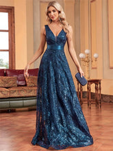 Load image into Gallery viewer, Elegant sparkling floral print A Line gown - Oh MY LLC Private Label 30009SN2344AE -