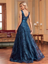 Load image into Gallery viewer, Elegant sparkling floral print A Line gown - Oh MY LLC Private Label 30009SN2344AE -