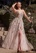 Load image into Gallery viewer, Ladivine A1460 - MULTICOLOR FLORAL A-LINE GOWN