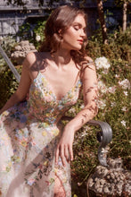 Load image into Gallery viewer, Ladivine A1460 - MULTICOLOR FLORAL A-LINE GOWN