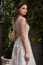 Load image into Gallery viewer, Decadent beaded silver ball gown - Ladivine B710