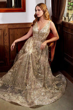 Load image into Gallery viewer, Layered tulle ball gown with glitter floral printed design -Ladivine CB068