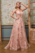 Load image into Gallery viewer, Sequined floral print A-line gown - Ladivine CB073