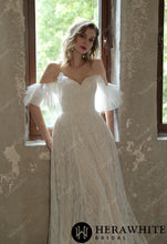 Load image into Gallery viewer, HW3049 HERAWHITE Allover Lace Boho Sweetheart Wedding Gown With Corset Back