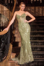 Load image into Gallery viewer, Ladivine CC398 - STRAPLESS BEADED FITTED GOWN