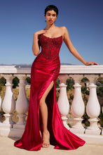 Load image into Gallery viewer, Ladivine CC475 - STRAPLESS FITTED GOWN WITH LACE DETAILING