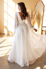 Load image into Gallery viewer, LONG SLEEVE CHIFFON BRIDAL GOWN