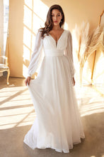 Load image into Gallery viewer, LONG SLEEVE CHIFFON BRIDAL GOWN