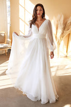 Load image into Gallery viewer, LONG SLEEVE CHIFFON BRIDAL GOWN