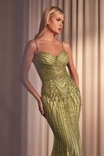 Load image into Gallery viewer, CD846 Ladivine - BEADED BLACK SILVER FIT & FLARE GOWN