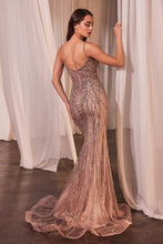 Load image into Gallery viewer, CD846 Ladivine - BEADED BLACK SILVER FIT & FLARE GOWN