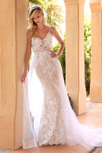 Load image into Gallery viewer, LOVELY LACE WEDDING GOWN WITH OVERSKIRT