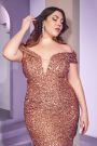 Load image into Gallery viewer, Off the shoulder sequin decadent gown. - Ladivine CD975C